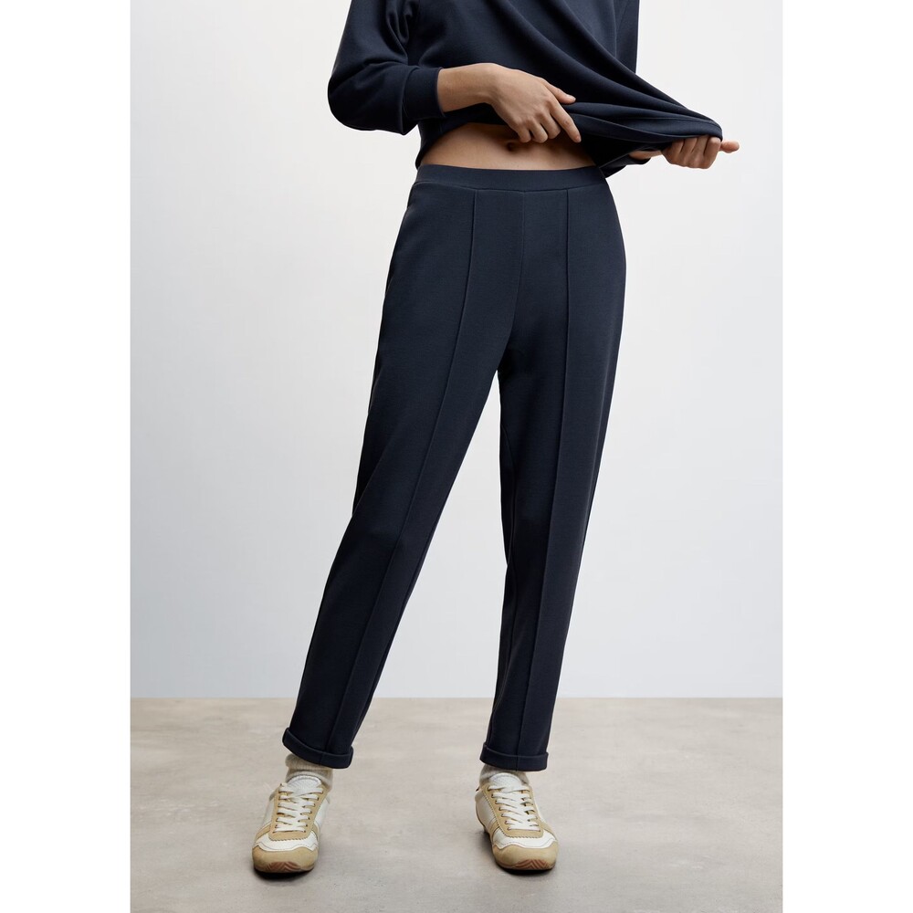 Mango navy pintuck joggers, size XL
